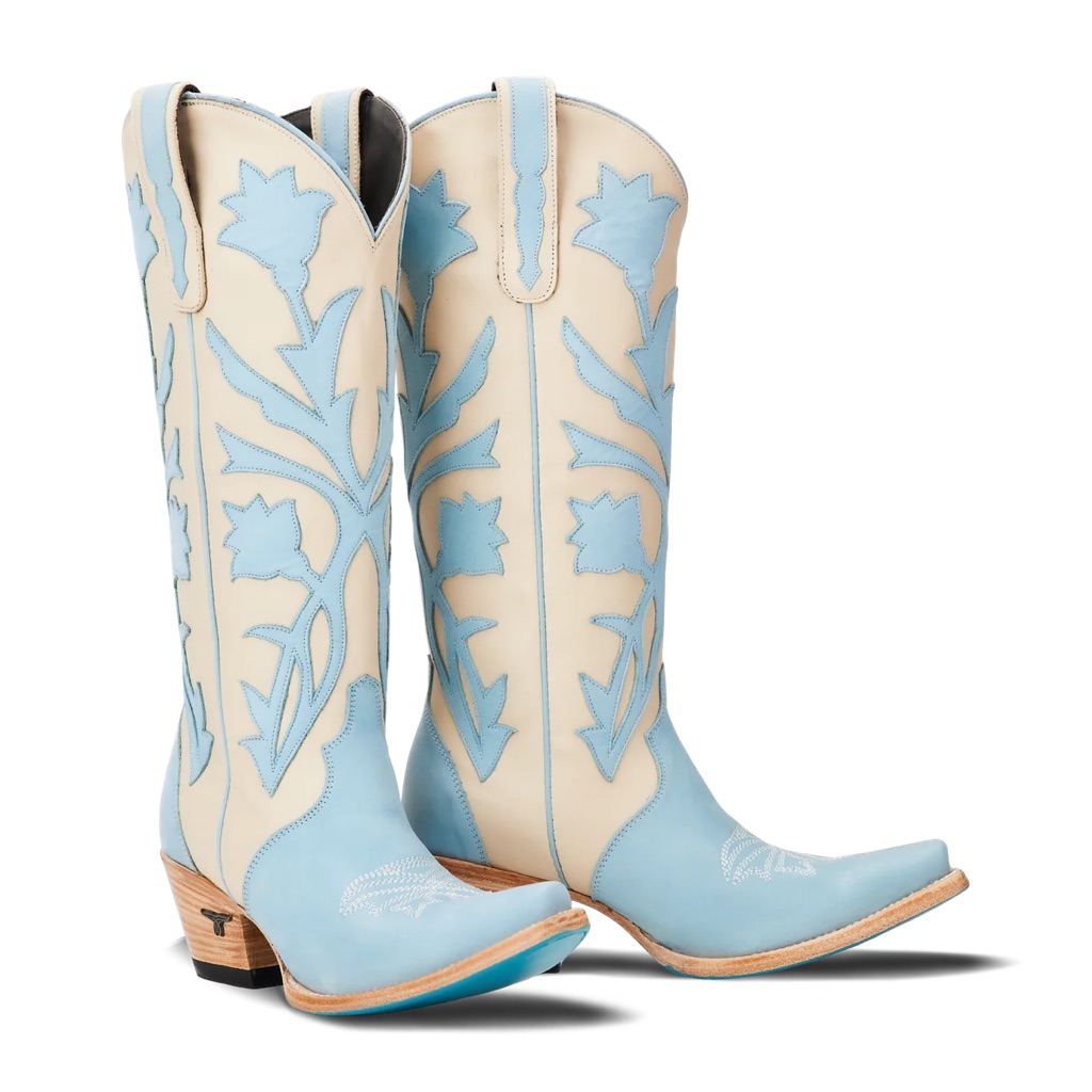 Blue And Cream Western Cowboy Boots